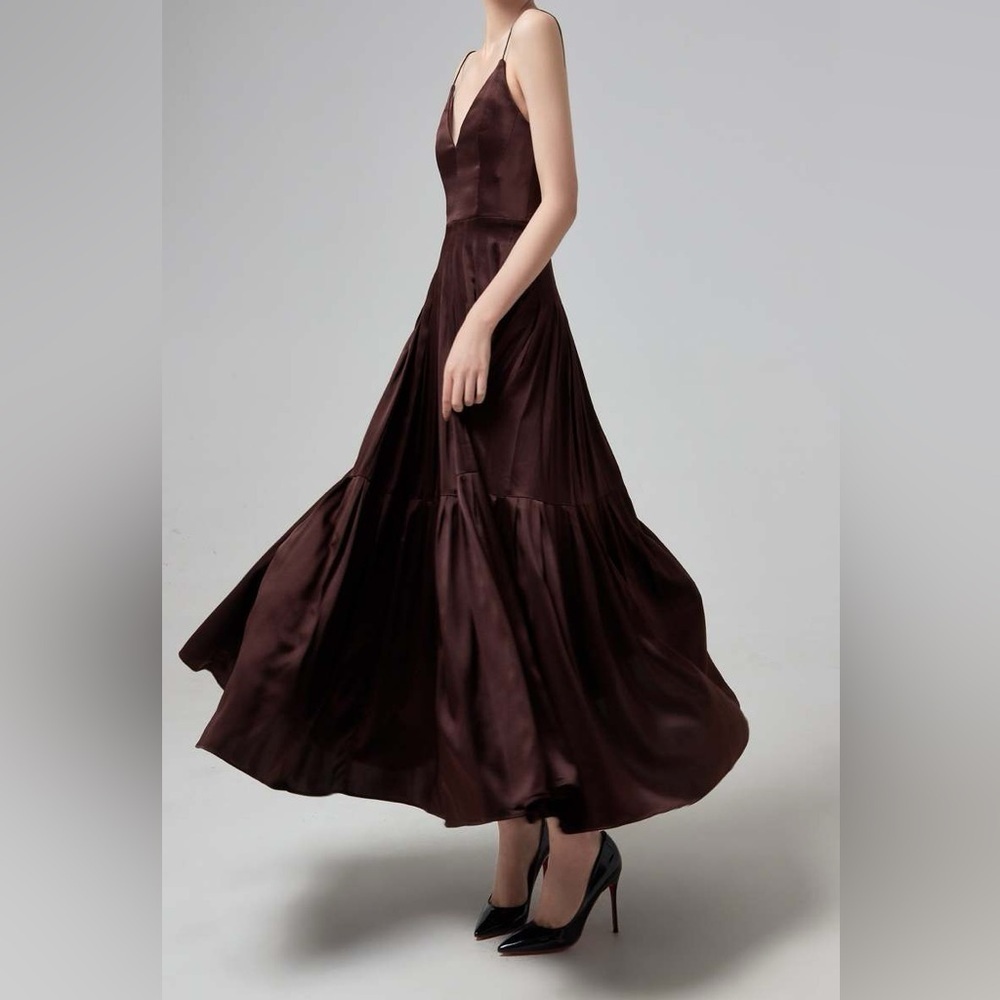 Alex Perry Calder Silk Dress Yellow